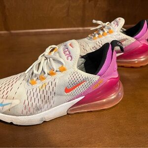 Nike Air Max 270 White with Pink and Orange Accents